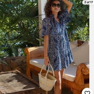 Tuckernuck Montecito Midnight Blue Floral Mini Dress